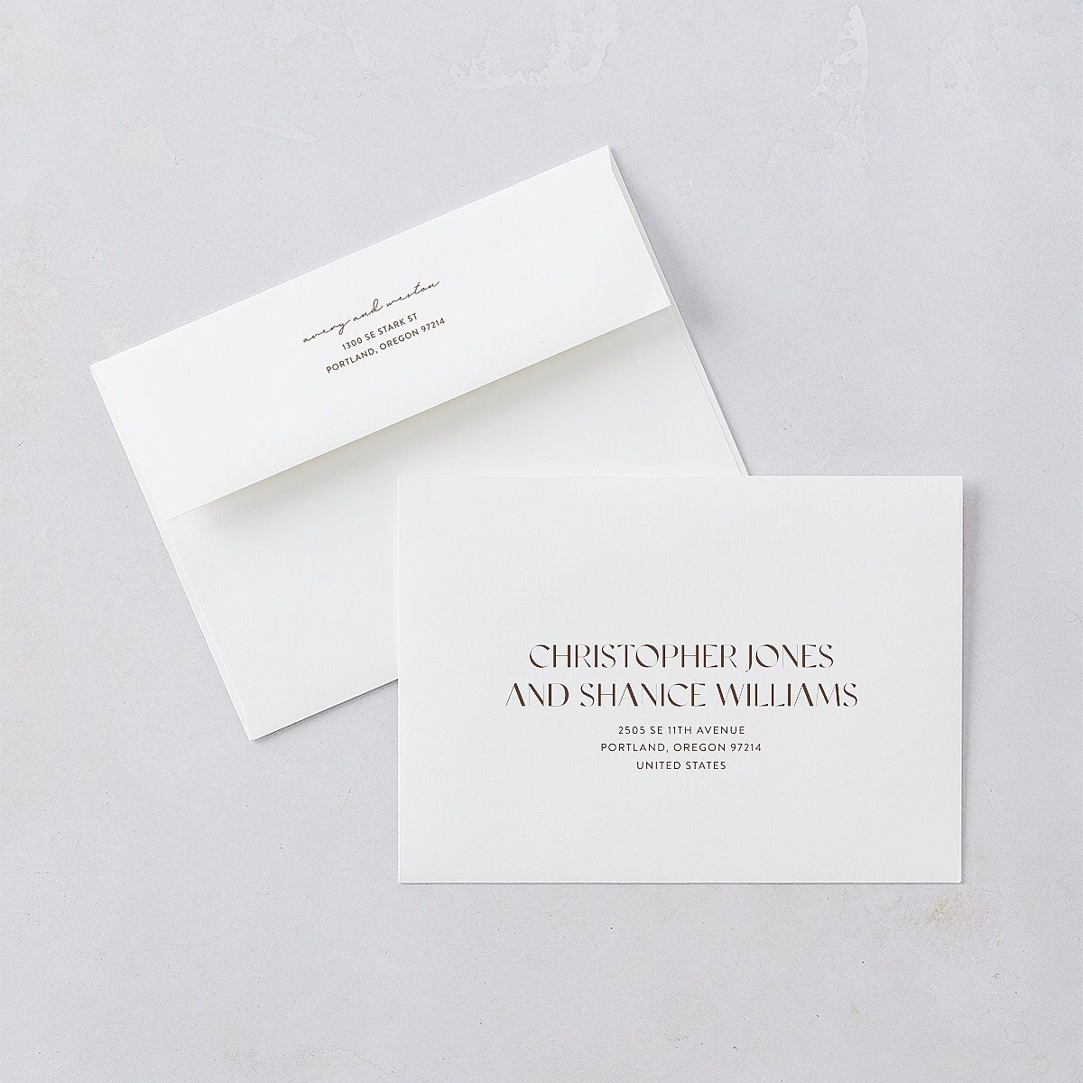 Monogram Arch Foil Wedding Invitations Gold Walnut Signature Blank Arch No