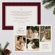 Very Married Christmas Photo Gallery Holiday Cards Burgundy Signature Blank Standard