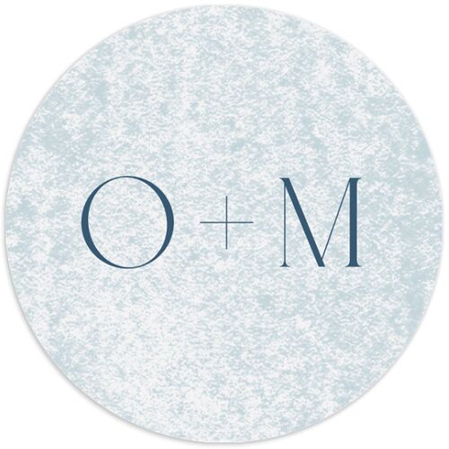 Bar Accent Wedding Stickers Pastel Blue Circle