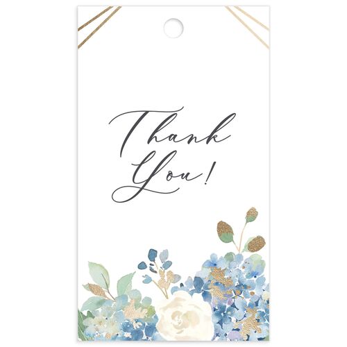 Gilded Hydrangea Favor Gift Tags - Blue