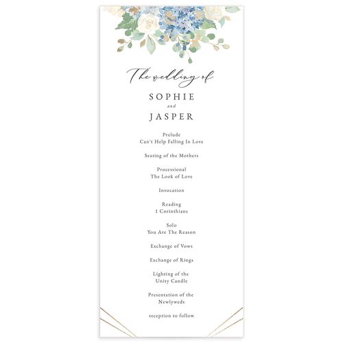 Gilded Hydrangea Wedding Programs