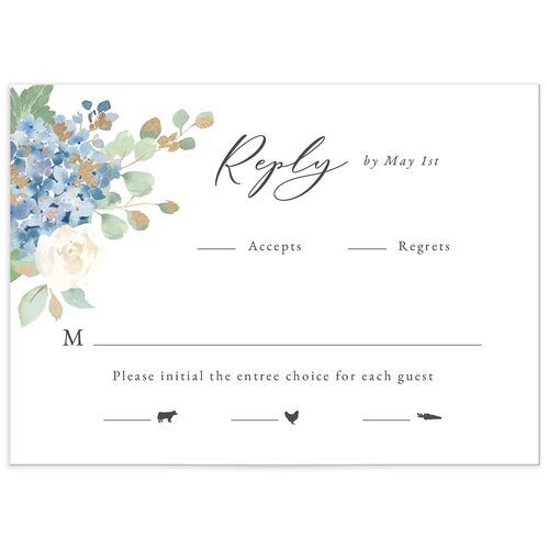 Gilded Hydrangea Wedding Response Cards