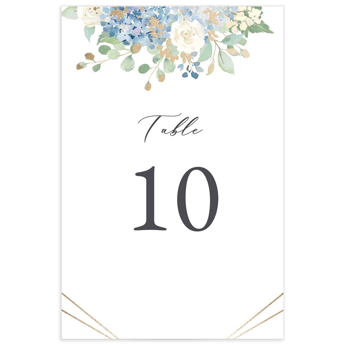 Gilded Hydrangea Table Numbers