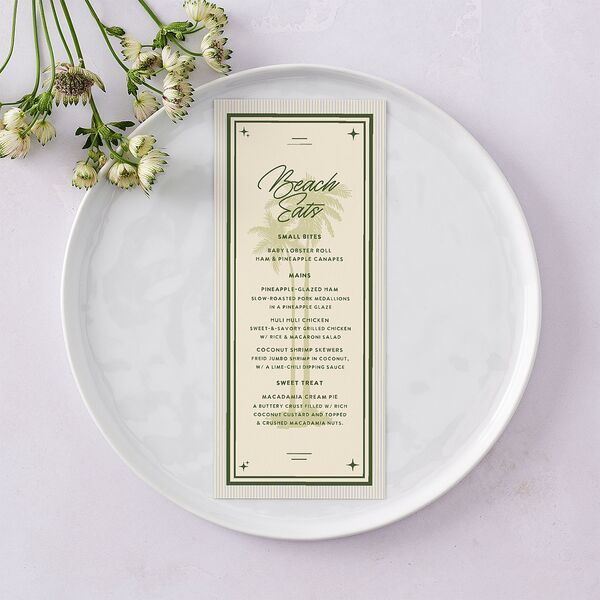 Retro Tropical Destination Menus Pear Signature