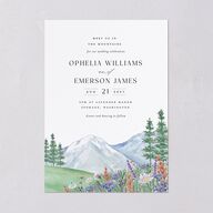 Mountain Wildflowers Wedding Invitations Dusty Blue Signature Blank No Standard