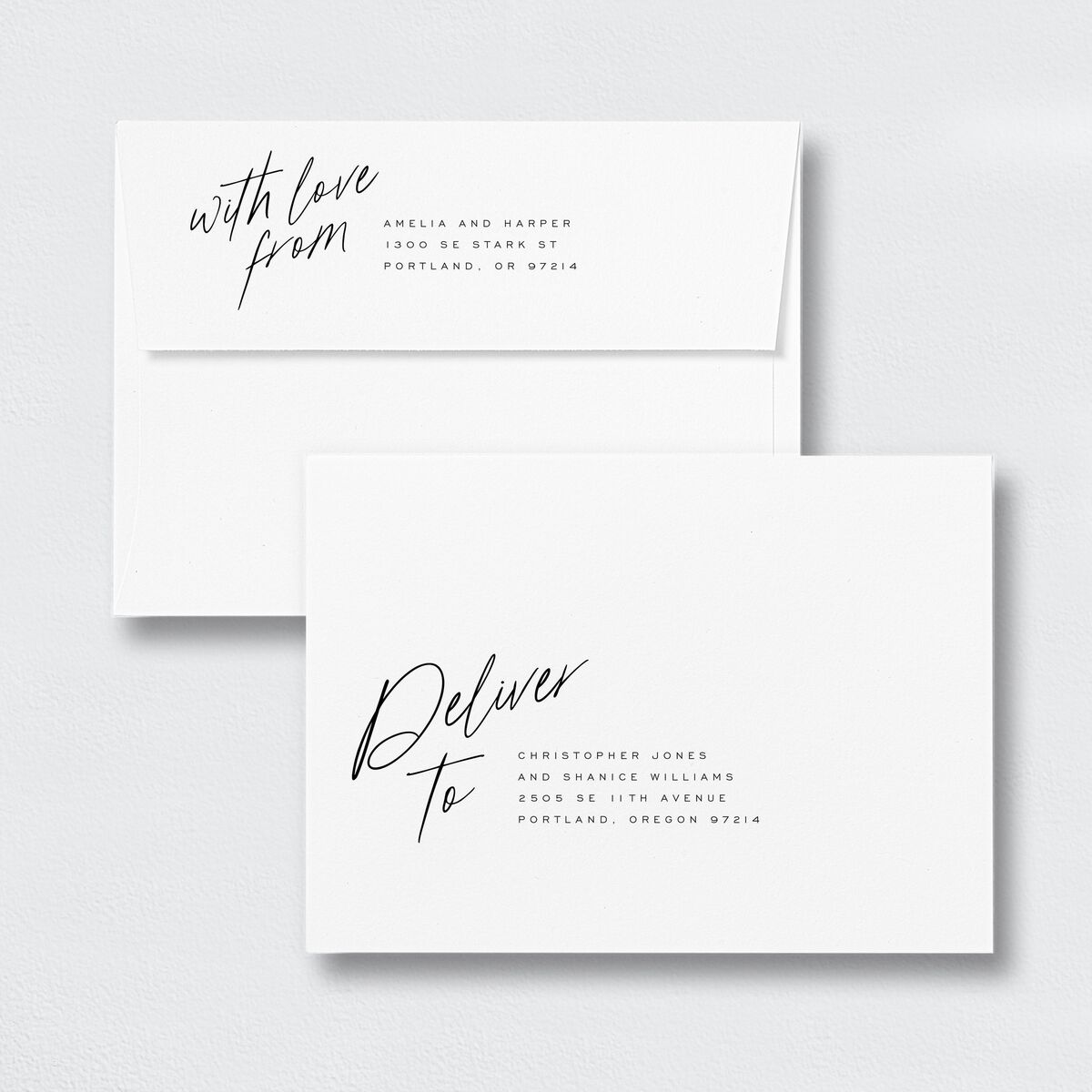 You Are Mine Save The Date Card Envelopes White Standard Pure White Both Recipient and Return Addresses