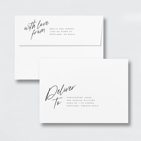 You Are Mine Save The Date Card Envelopes White Standard Pure White Both Recipient and Return Addresses