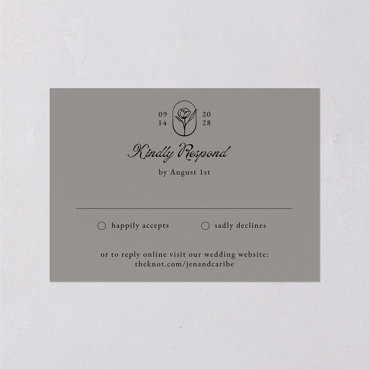 Vintage Romantic Photo Wedding Response Cards Medieval Grey Signature Standard