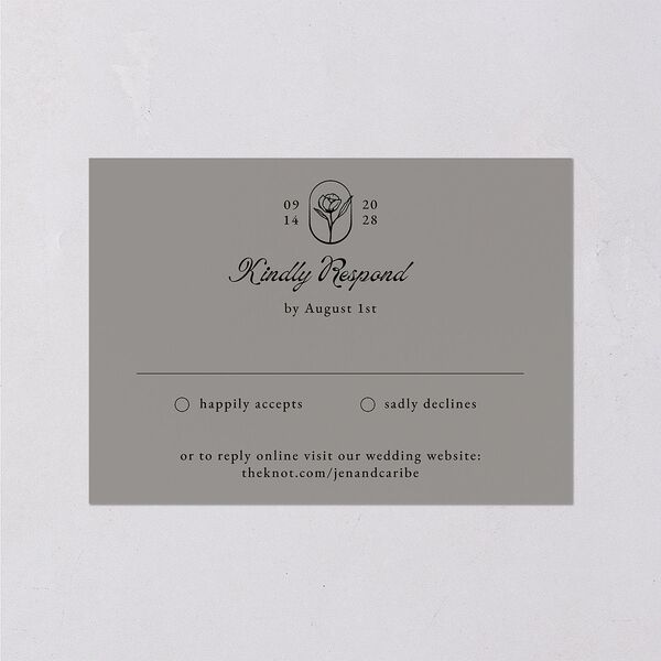 Vintage Romantic Photo Wedding Response Cards Medieval Grey Signature Standard
