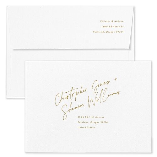 Signed Wedding Invitation Envelopes Blue Driftwood Return Address Standard Signature
