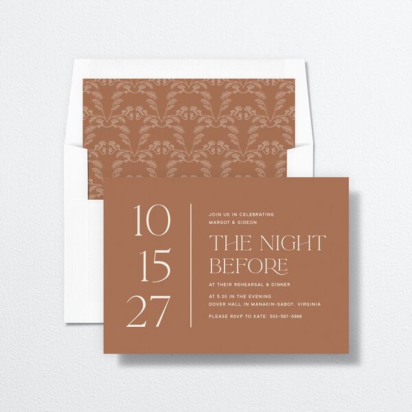 Climbing Leaves Rehearsal Dinner Invitations Copper Signature