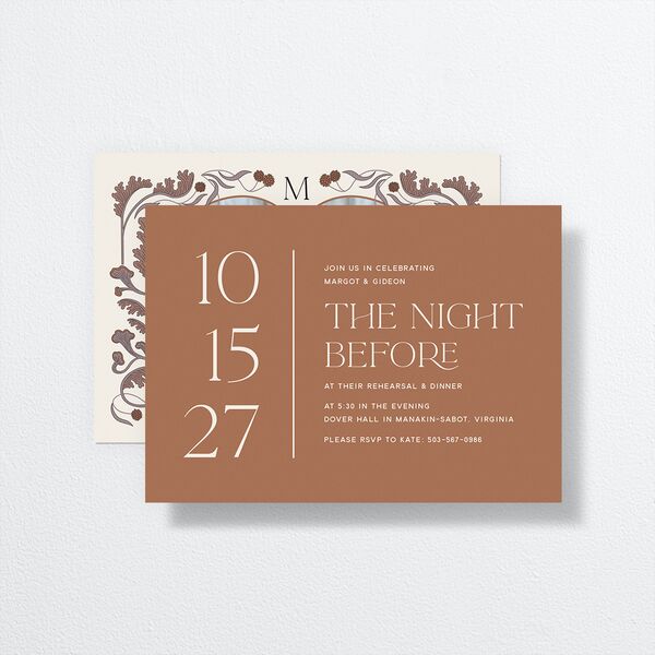 Climbing Leaves Rehearsal Dinner Invitations Copper Signature