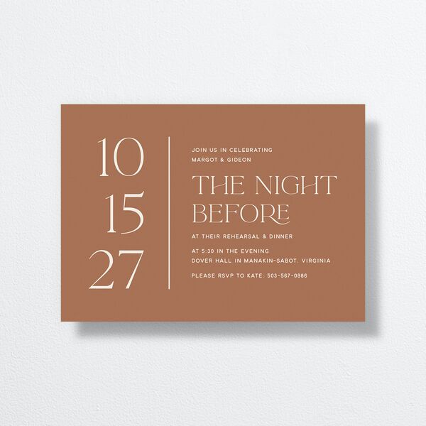 Climbing Leaves Rehearsal Dinner Invitations Copper Signature