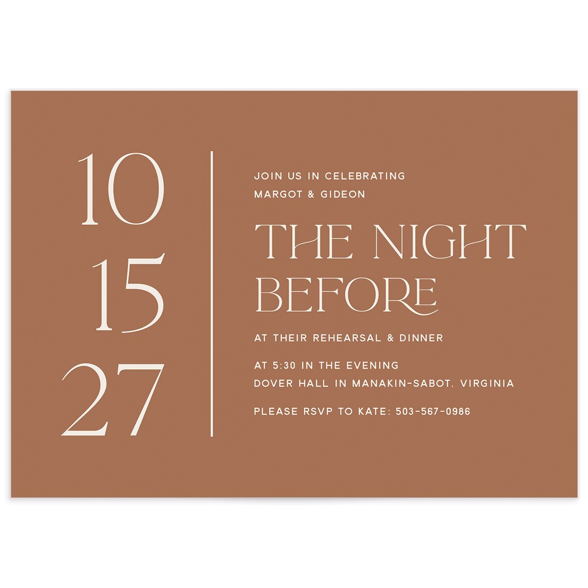 Climbing Leaves Rehearsal Dinner Invitations