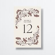 Climbing Leaves Table Numbers Copper Signature