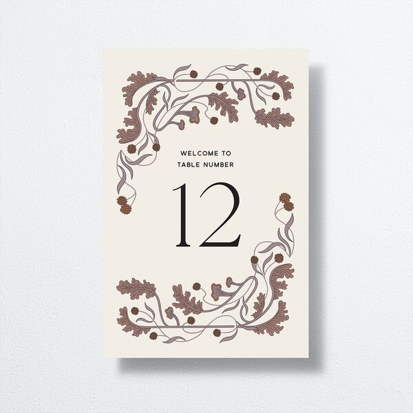 Climbing Leaves Table Numbers Copper Signature