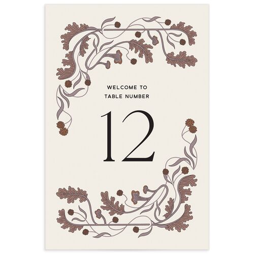 Climbing Leaves Table Numbers Copper Signature