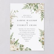 Gilded Fern Frame Wedding Invitations Gold Linen Signature Blank No Standard