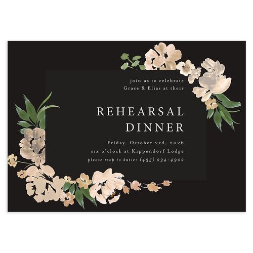 Autumn Romance Rehearsal Dinner Invitations Midnight Signature Blank Standard