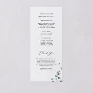 Modern Eucalyptus Wedding Programs Pure White Signature