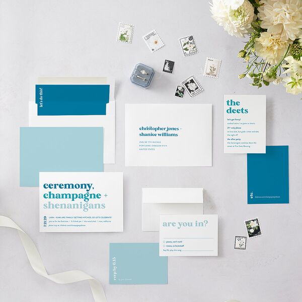 Vibrant Bold Wedding Invitations Cruise Signature Blank No Standard