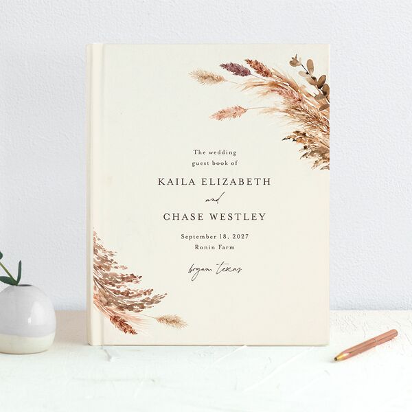 Soft Pampas Guest Books Sepia