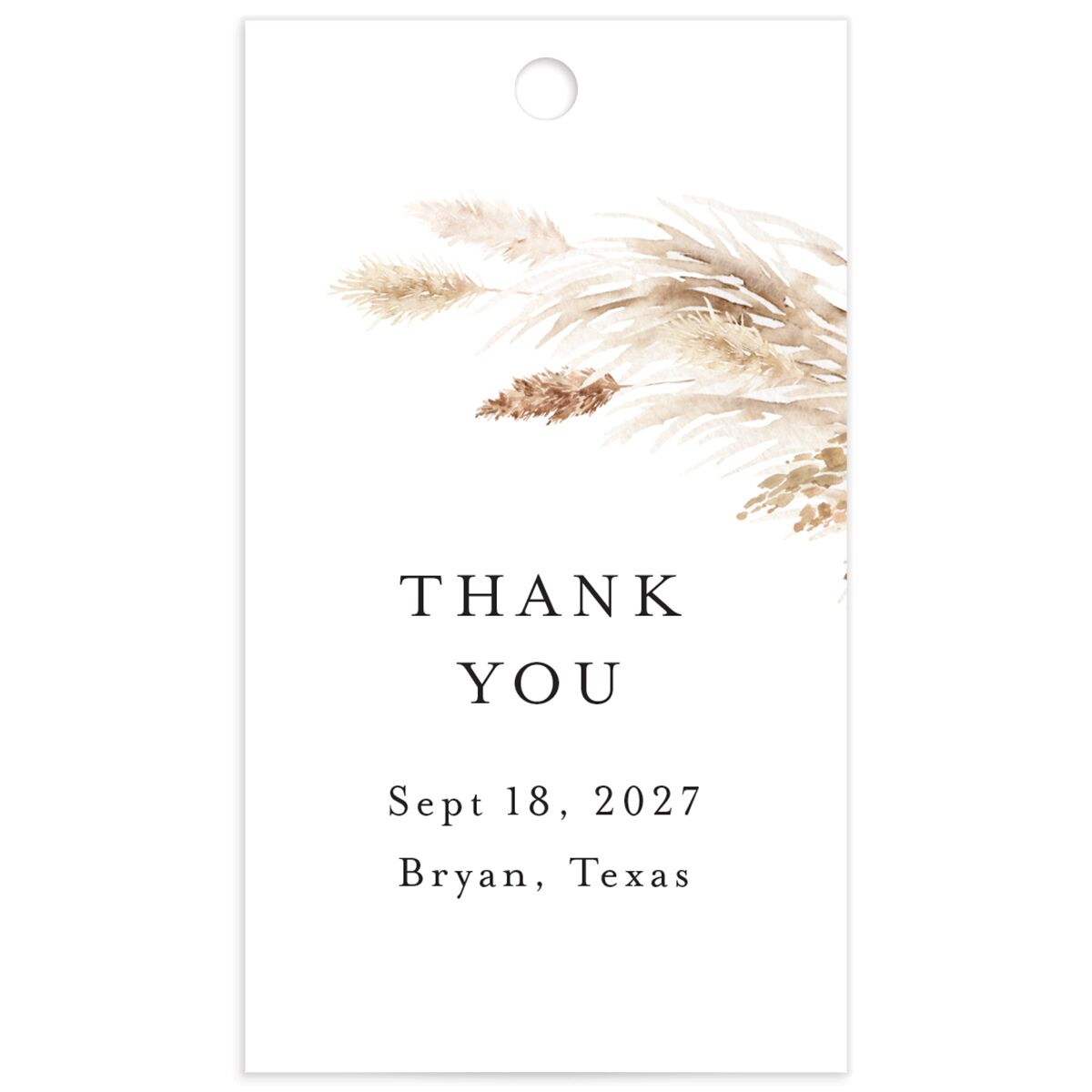 Soft Pampas Favor Gift Tags
