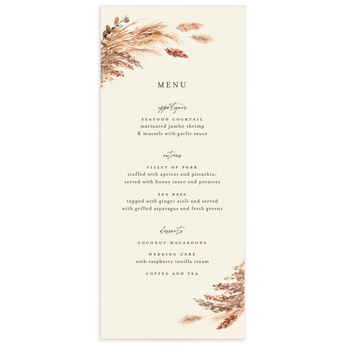 Soft Pampas Menus - Brown