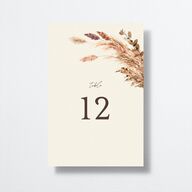 Soft Pampas Table Numbers Sepia Signature