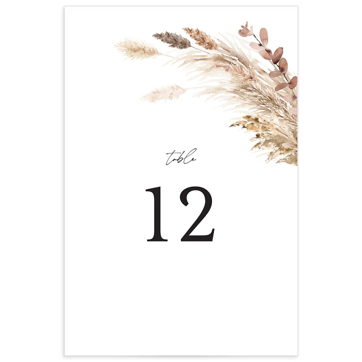 Soft Pampas Table Numbers