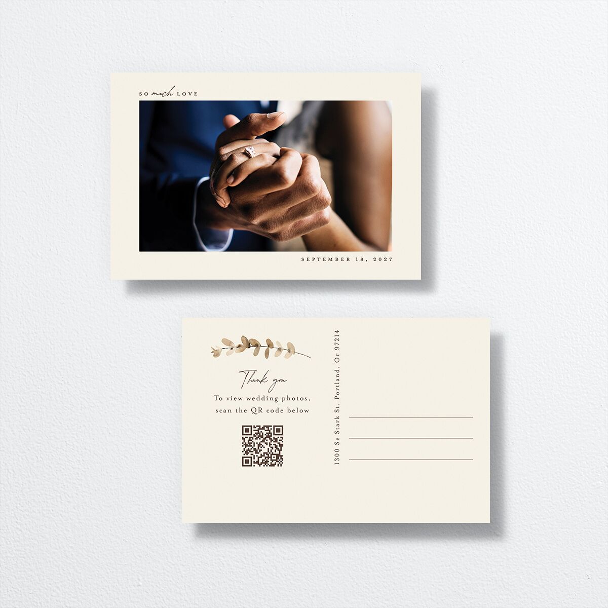 Soft Pampas Thank You Postcards — view 1