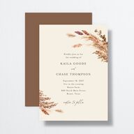 Soft Pampas Wedding Invitations Sepia Signature No Standard