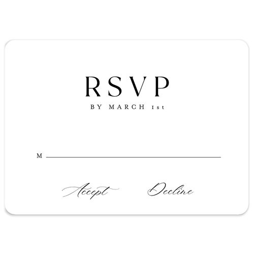 Timeless Typography Wedding Response Cards Pure White Signature Rounded