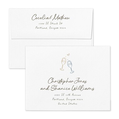 Nautical Border Thank You Card Envelopes Rose Sand Recipient Address Signature Standard
