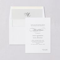 Classic Black Tie Rehearsal Dinner Invitations Pure White Signature Blank Standard