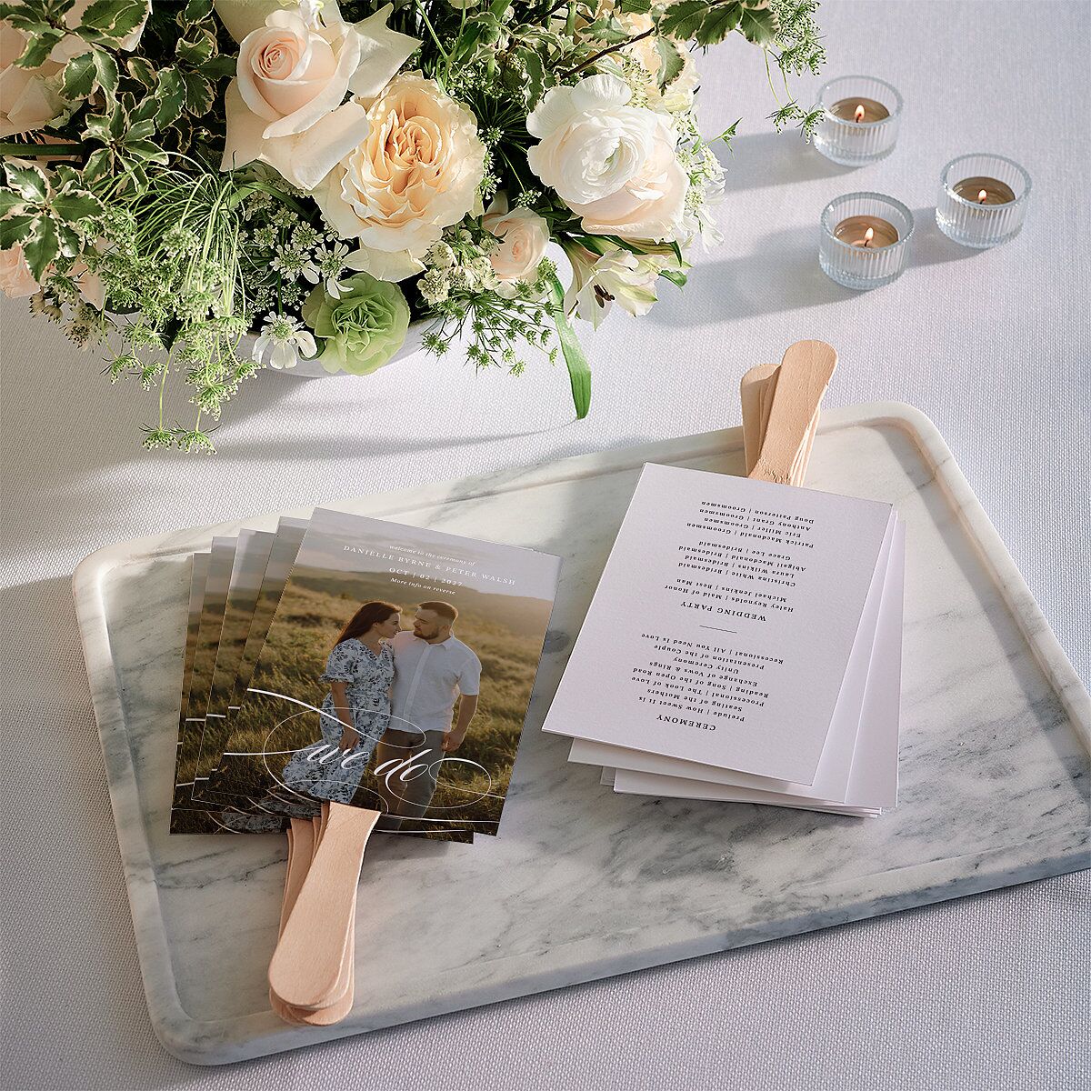 Photo Vow Fan Programs Pure White Signature Standard