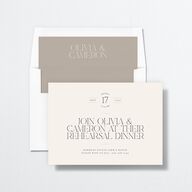 Photo Arch Rehearsal Dinner Invitations Taupe Signature Standard