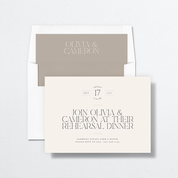 Photo Arch Rehearsal Dinner Invitations Taupe Signature Standard