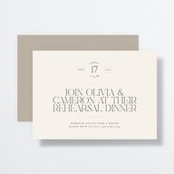 Photo Arch Rehearsal Dinner Invitations Taupe Signature Standard