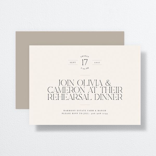 Photo Arch Rehearsal Dinner Invitations Taupe Signature Standard