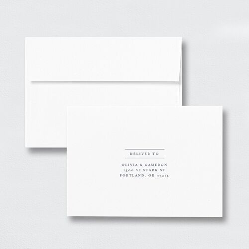 Photo Arch Response Card Envelopes White Standard Midnight Navy Return Address Signature