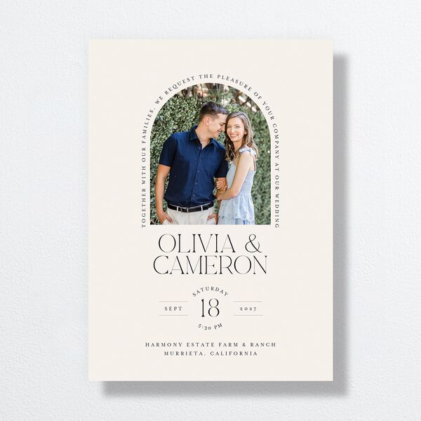 Photo Arch Wedding Invitations Taupe Signature No Standard