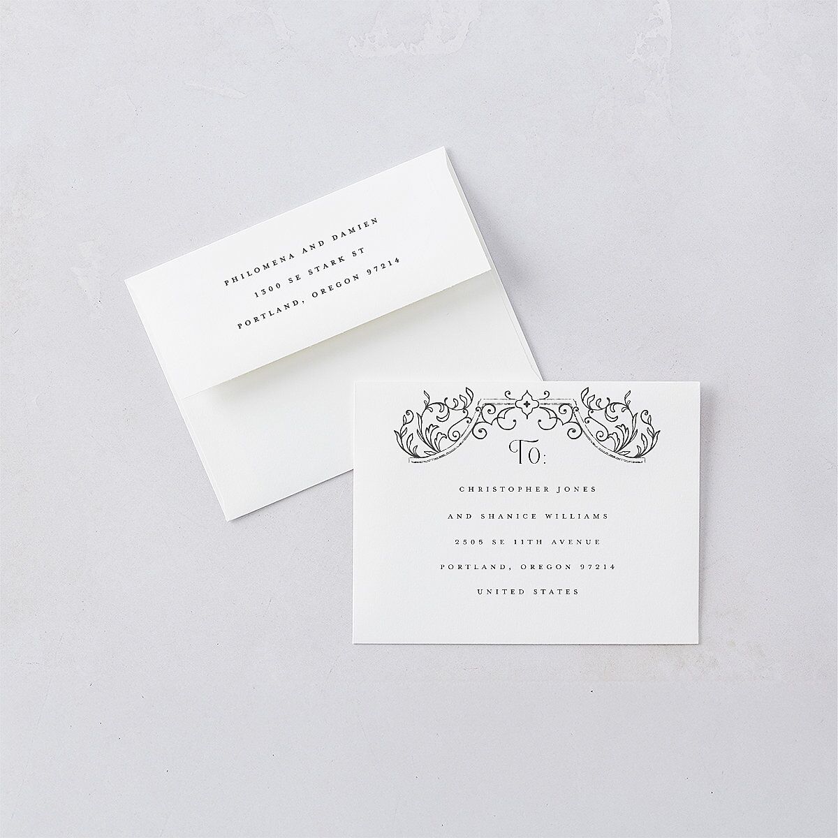 Gothic Gate Save the Date Petite Cards Licorice Signature smooth Blank No Standard