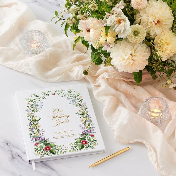 Opulent Garden Wedding Guest Book Scottish Green
