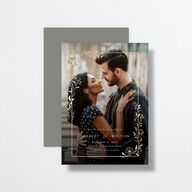 Delicate Vines Save the Date Cards Gold Hunter Green Signature smooth No