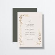 Delicate Vines Wedding Invitations Gold Hunter Green Signature No