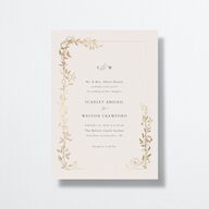 Delicate Vines Wedding Invitations Gold Hunter Green Signature No