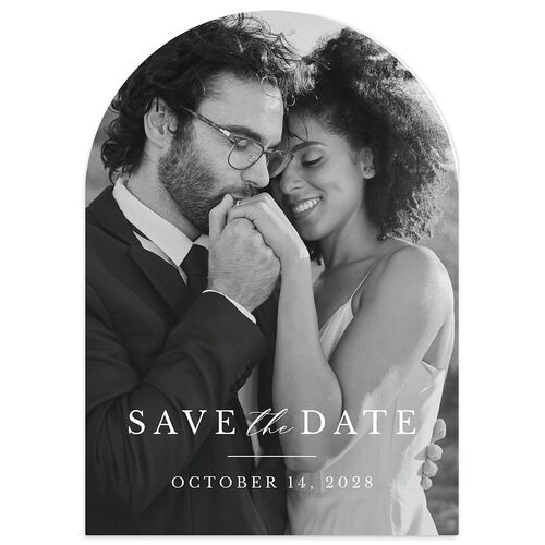 Simple Eucalyptus Save the Date Cards Mist Signature smooth Blank No Arch