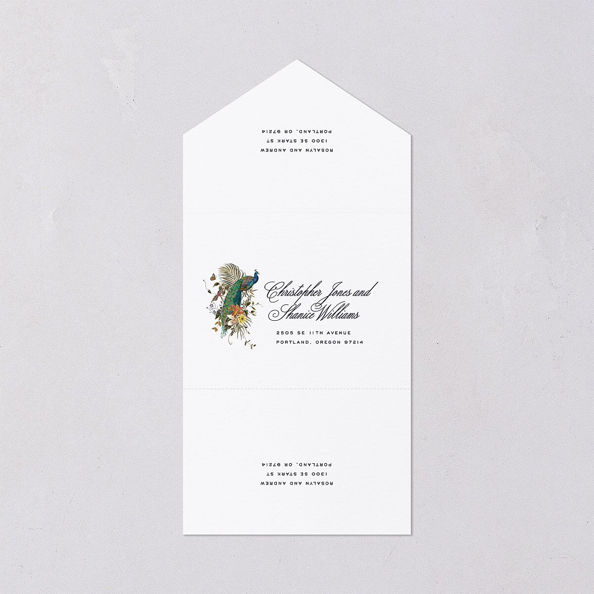 Wild About You All-in-One Wedding Invitations Dark Navy Signature Light Both Recipient and Return Addresses No