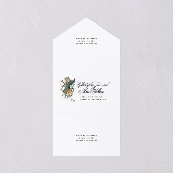 Wild About You All-in-One Wedding Invitations Dark Navy Signature Light Both Recipient and Return Addresses No